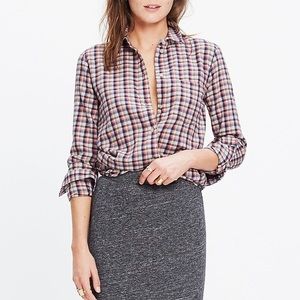 Madewell Flannel Slim Boyshirt in Palma Plaid